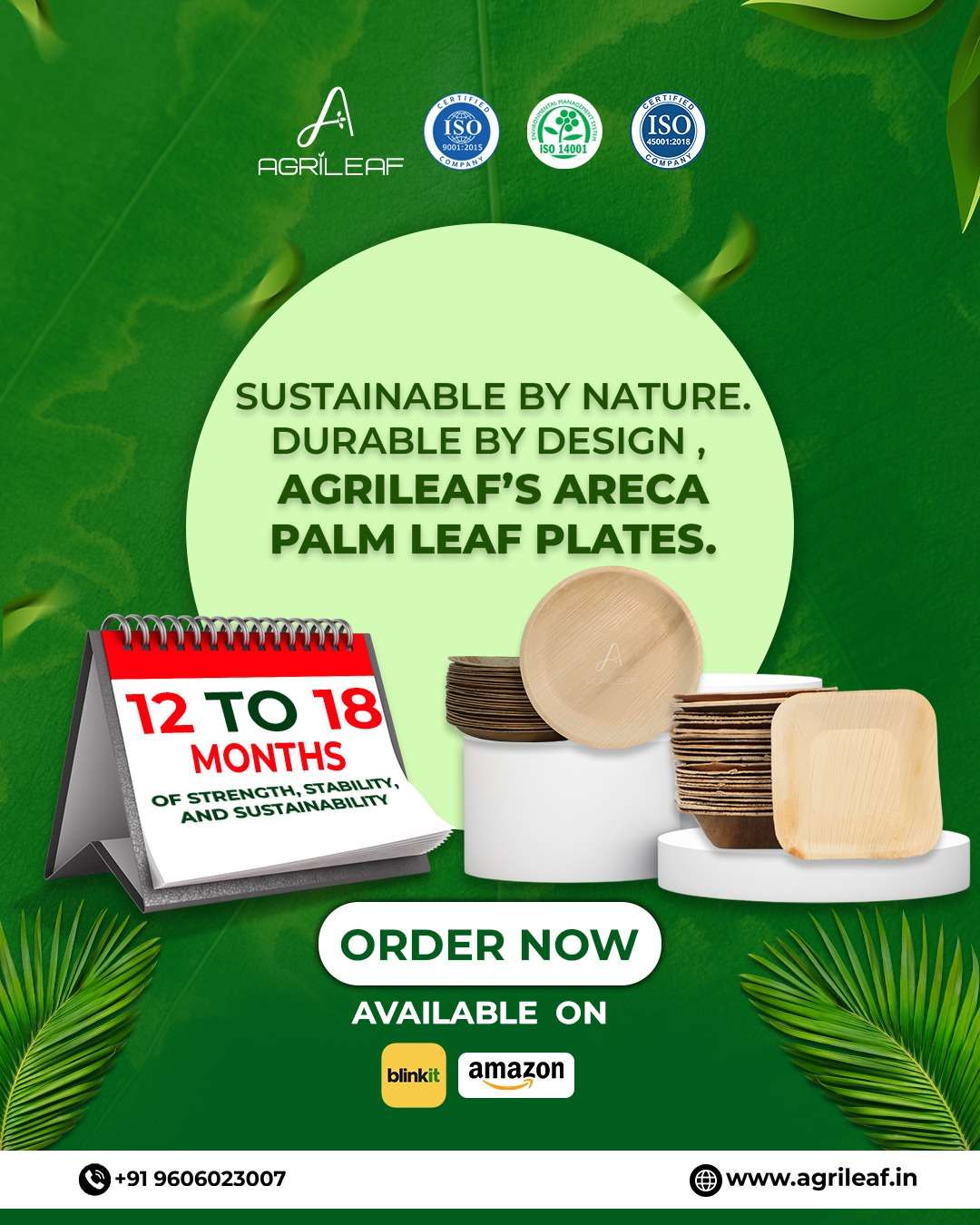 What is the Shelf life of Areca Palm Leaf Plates?